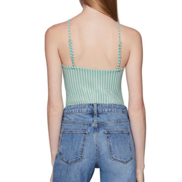 BCBGeneration Women's Square Neck Bodysuit Green M - Picture 2 of 7